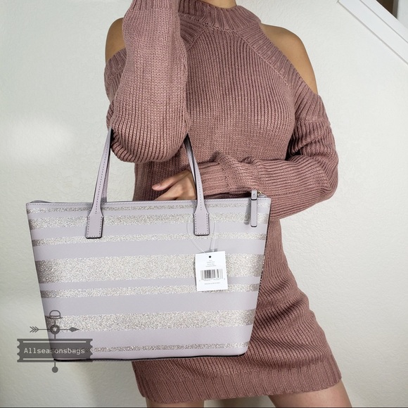NWT Kate spade HANI Haven lane stripe nouveau tote - Picture 3 of 5